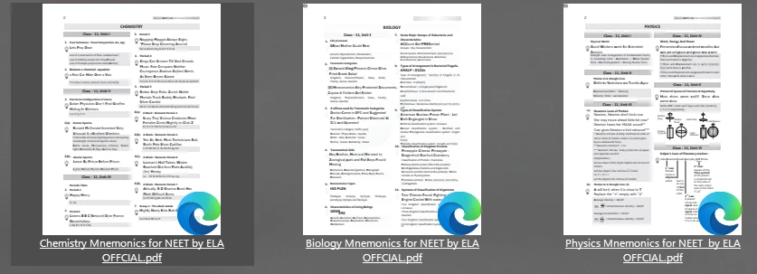 Mnemonics for NEET PDF SCREENSHOT